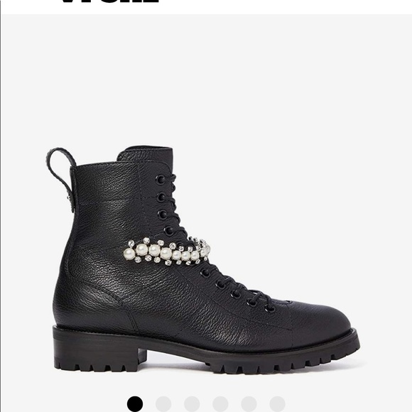 Jimmy Choo
Cruz Flat Crystal/Pearl Detail Boot - Picture 12 of 16